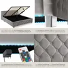 tectake® Polsterbett Daytona in Samtoptik mit Steppmuster Produktbild-Vorschau 4