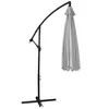 A closed gray patio umbrella with a black stand and curved arm, shown against a white background. Náhľad obrázku produktu