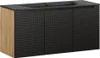 Waschtisch 3-türig in Eiche mit schwarz, LONDON-56-BLACK, Produktbild-Vorschau 1