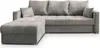 A grey sectional sofa with a chaise lounge is shown against a white background. Produktbild-Vorschau