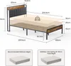 A diagram showing the dimensions and recommended mattress height for a twin bed frame. Voir les images du produit