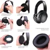 A collage of images showing the steps to replace headphone ear pads. Produktbild-Vorschau