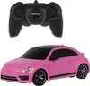 A pink remote-controlled Volkswagen Beetle car and its remote control are shown against a white background. Náhled obrázku produktu