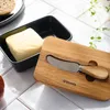 HOMLA Maselniczka MOOKA porcelanowa z nożykiem i akacjową Podgląd zdjęcia produktu 9