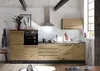 A modern kitchen setup with wooden cabinets and stainless steel appliances. Produktbild-Vorschau