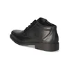 A black leather shoe is shown from the side against a white background. Podgląd zdjęcia produktu