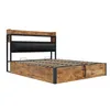 A bed frame with a headboard and storage drawers, shown against a white background. Produktbild-Vorschau
