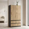 Kleiderschrank Novela, Anthrazit / Wotan2-türig | Moderner Produktbild-Vorschau 1