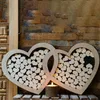 Gästebuch Hochzeit Holz Doppelherz Bilderrahmen mit 85 Herzen zum Beschriften personalisierte Geschenkidee Hochzeit Geburtstag Brautpaar Bilderrahmen Hochzeitsfeier Produktbild-Vorschau