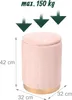 Relaxdays Hocker Samt, Sitzhocker mit Stauraum, gepolstert, Produktbild-Vorschau 4