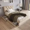 MODFU Polsterbetten 90x200 mit höhenverstellbarem Produktbild-Vorschau 2