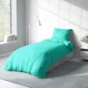 4 teilig Bettwäsche 155x220 cm Uni hellblau türkis Produktbild-Vorschau 3