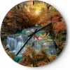 Wanduhr - Rund - Glasuhr - Park Wasserfall Wasser - 40x40cm Produktbild-Vorschau 1