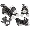 OOTB Schwarz/grau/weiß karierter Türstopper Katze Produktbild-Vorschau 1
