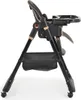 A side view of a black baby high chair with copper accents. Produktbild-Vorschau