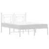 Bettgestell mit Kopfteil Metall Weiß 135x190 cm Produktbild-Vorschau 1