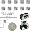 A collage of product packaging and individual batteries, with a ruler and coin for scale. Náhľad obrázku produktu