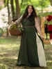 Mittelalter Kleid mit Schnürung ärmellos Grün / Natur Produktbild-Vorschau 2