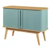 A light blue cabinet with a wooden top and legs, shown against a white background. Podgląd zdjęcia produktu