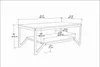 A line drawing of a coffee table with dimensions indicated. Produktbild-Vorschau