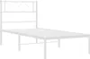 vidaXL Postel s čelem kovová bílá 80x200 cm Náhled obrázku produktu 3