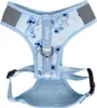 A light blue dog harness with a Lilo & Stitch pattern, shown against a white background. Náhled obrázku produktu