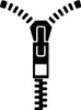 A black and white graphic illustration of a zipper. Produktbild-Vorschau