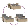 vidaXL Panchina da giardino regolabile con cuscino Beige Anteprima dell’immagine prodotto 9