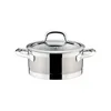 A stainless steel pot with a glass lid and handles, presented on a white background. Náhľad obrázku produktu