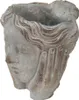 Clayre & Eef Blumentopf Kopf 14x16x17 cm Grau Stein Hände Produktbild-Vorschau 2