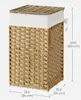 A wicker laundry basket with dimensions shown. Podgląd zdjęcia produktu