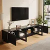 Merax TV Lowboard mit Bogentüren und Glastüren, TV Schrank Produktbild-Vorschau 7