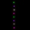 A string of LED lights with green, purple, and white bulbs against a black background. Voir les images du produit