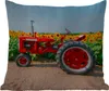 MuchoWow® Outdoor Kissen - Traktor - Rot - Sonnenblume - Produktbild-Vorschau 1