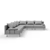TRADA Gartenecksofa Bahama L Streifengrau 298x298 cm Produktbild-Vorschau 4