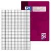 A grid paper notebook and a purple notebook cover are shown side-by-side. Produktbild-Vorschau