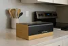 Pane in bambù con coperchio in acciaio nero, design Anteprima dell’immagine prodotto 5