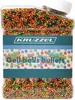 A clear plastic container filled with colorful gel balls, with product branding and images of gel blasters on the packaging. Náhled obrázku produktu