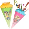 com-four® 2x Schultüte 30cm - Geschwisterschultüten aus Produktbild-Vorschau 1
