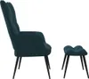 vidaXL Fauteuil relax avec pouf Bleu velours Voir les images du produit 12