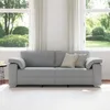 ZMH 3-Sitzer Sofa 219*77*82cm Stoff mit Kissen Hellgrau Produktbild-Vorschau 4