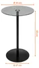 Metall bijzettafeltje rond met glazen blad - 53 x 35 cm - Productafbeelding-voorbeeld 2