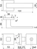 Technical drawing with dimensions of a door handle set. Produktbild-Vorschau