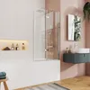 A modern bathroom with a bathtub, shower enclosure, sink, and mirror. Anteprima dell’immagine prodotto