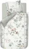 A flat lay of a duvet cover and pillowcase set with a floral pattern. Produktbild-Vorschau