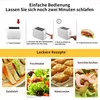 An instructional graphic showing how to use a toaster, followed by images of food recipes. Produktbild-Vorschau