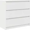 A white three-drawer dresser against a white background. Produktbild-Vorschau