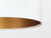 Stilvolle Hängelampe Weiß Gold Stoff rund Ø40cm Wohnzimmer Produktbild-Vorschau 3