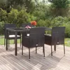 vidaXL Gartenstühle mit Kissen 4 Stk. Poly Rattan Schwarz - Produktbild-Vorschau 2