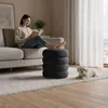 Pufa otwierana ze schowkiem welurowa 42 cm SNUGGO Czarna Podgląd zdjęcia produktu 5